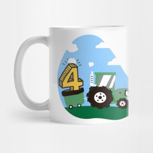 4th birthday tractor outfit for boys and farmers Mug